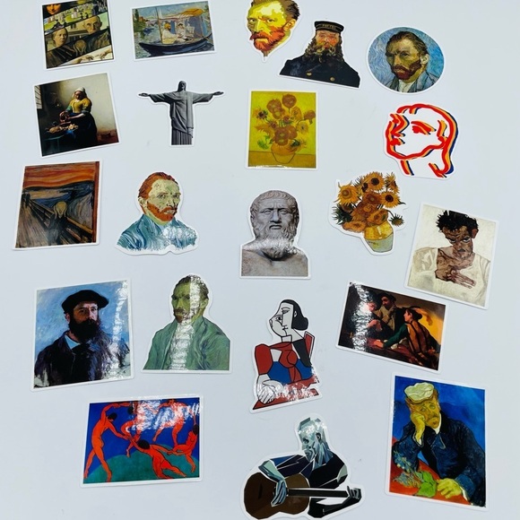 Water Bottle Stickers 21 Famous Museum Artist‎ Gloss Stickers - Picture 1 of 5